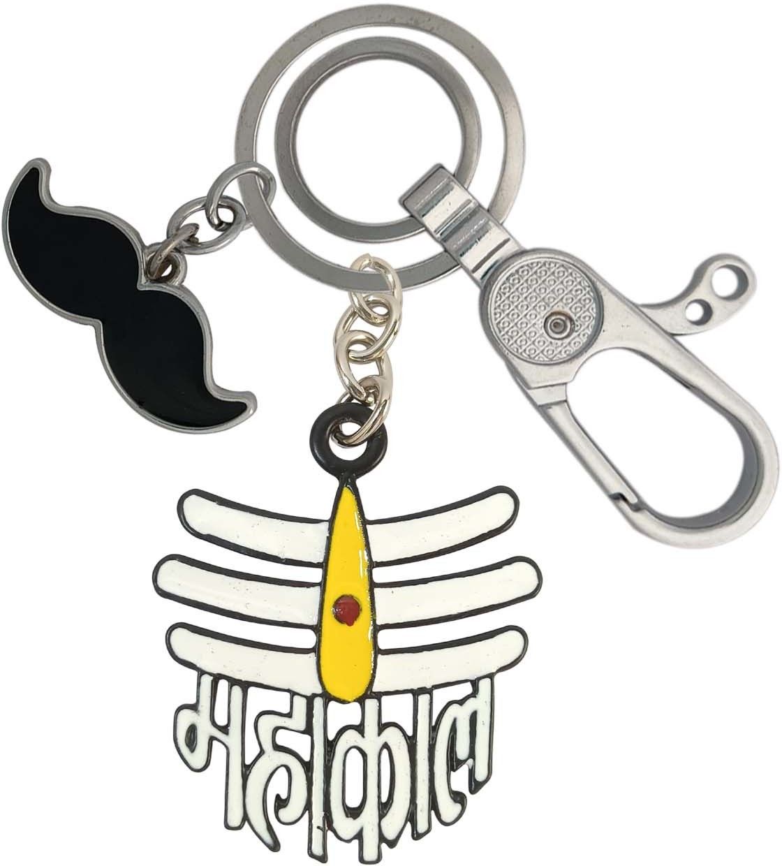 shoky looks Lord Shiva Black and white Mahakal With Mustache Stylish Locking Lock Locking Carabiner-picture-11