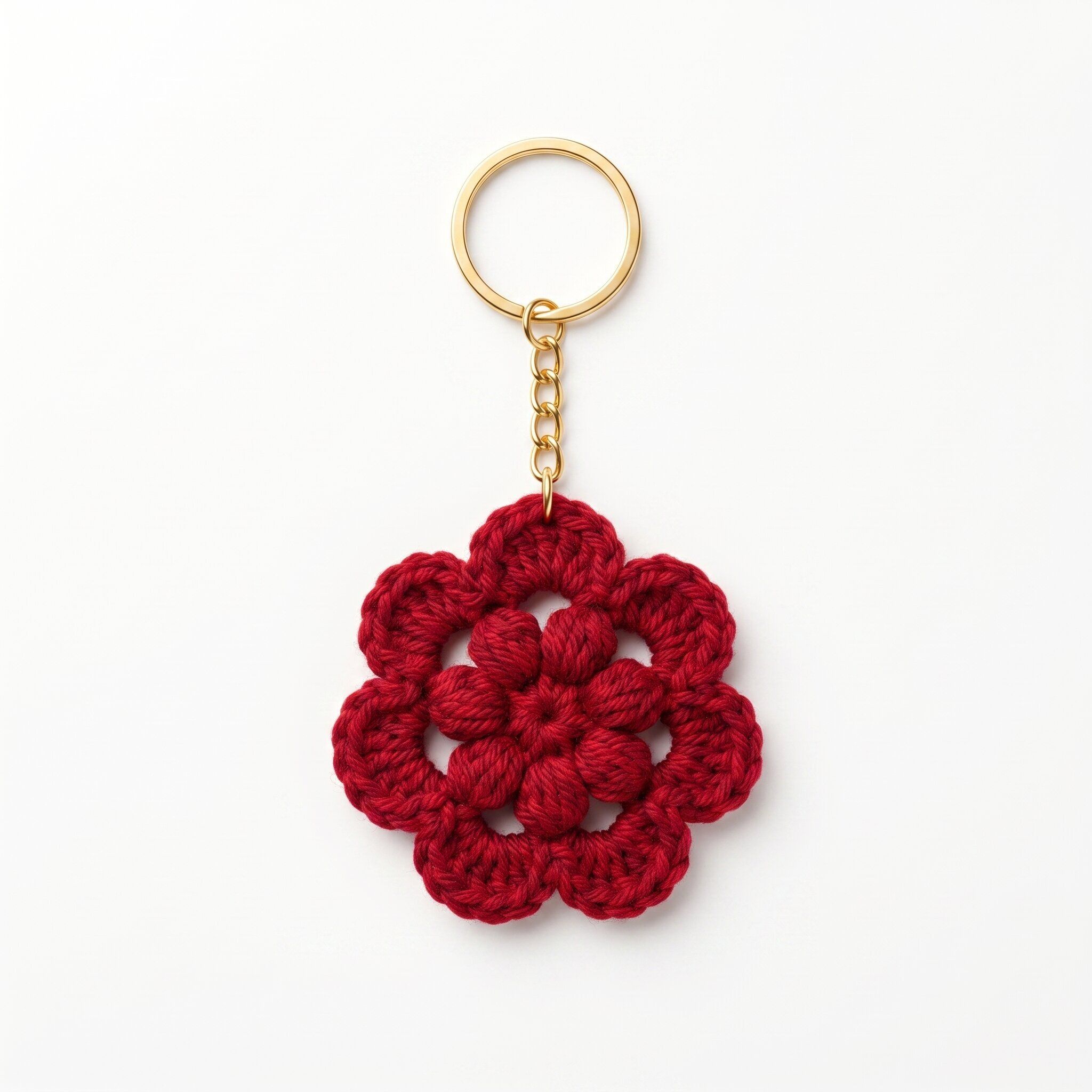 mystiva arts Handmade Crochet Red Flower Keychain Yarn Keyring Purse Charm Gift Key Chain-picture-38