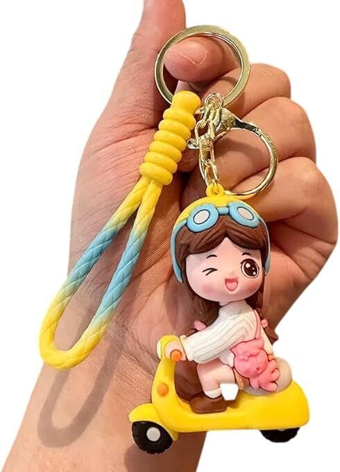 Cartoon Characters Keychain for Girls & Boys – Cute Silicone Keyring Accessories Key Chain-image-1