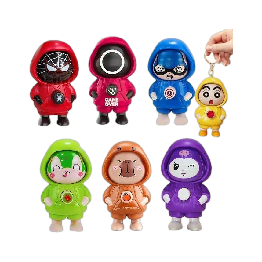 neel Colorful Hoodie Character Toy Collection Cute Mini Figures Key Chain-picture-14