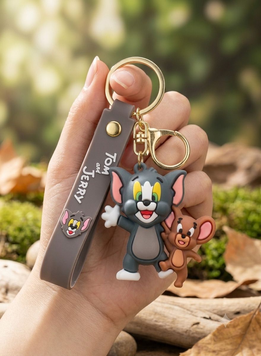 stylish grey decorative strap with Tom & Jerry detailing, Key Chain-image-11