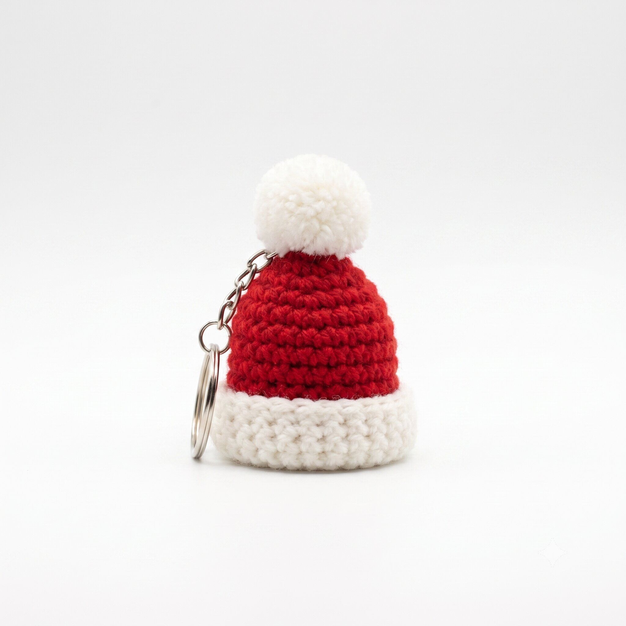 mystiva arts Handmade Crochet Santa Hat Keychain Soft Cotton Yarn Christmas Keyring Key Chain-picture-23