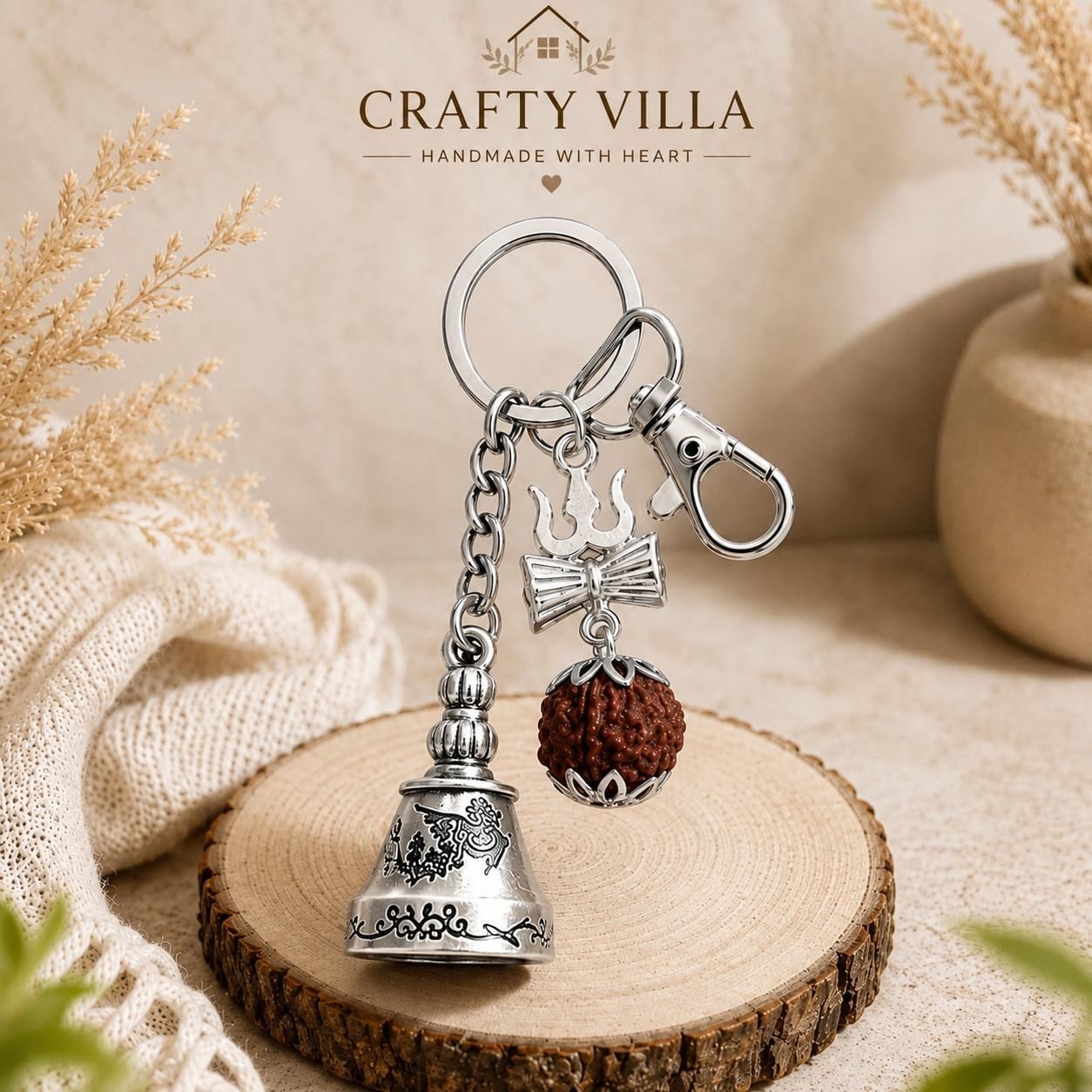 crafty villa Tibetan Bell Guardian Bell Keychain For Car Bike Keychain Good LuckCharm Keyring Key Chain-picture-0