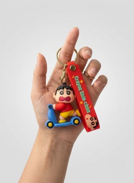 shinchan Cartoon Boy on Scooter Keychain. Key Chain-image-45