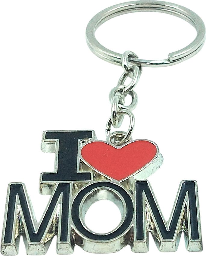 key era I Love MOM, Black and Red Heart Charm | Mother Theme Key Chain-picture-18