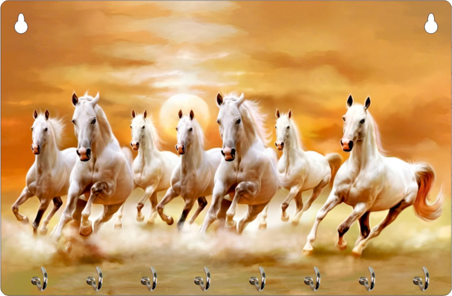 Seven Running Horses - Vastu Decorative Premium Quality Wood Key Holder-image-40