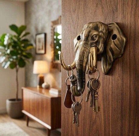 flycatcher elephant Aluminium, Brass Key Holder-picture-49