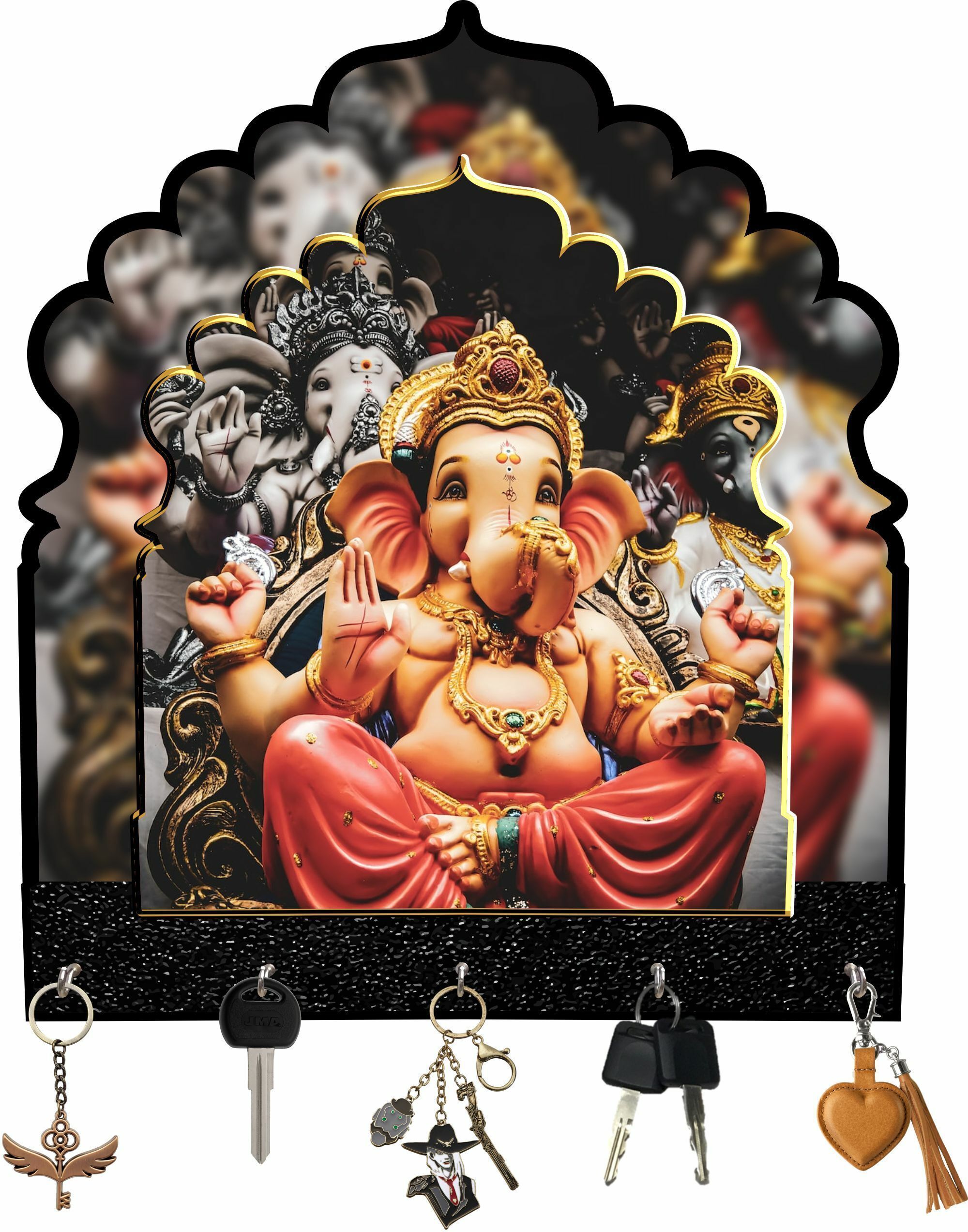 craftzo Premium Double Phone Stand With Key Holder / Key Holder for Wall/Key Organizor Wood Key Holder-picture-21