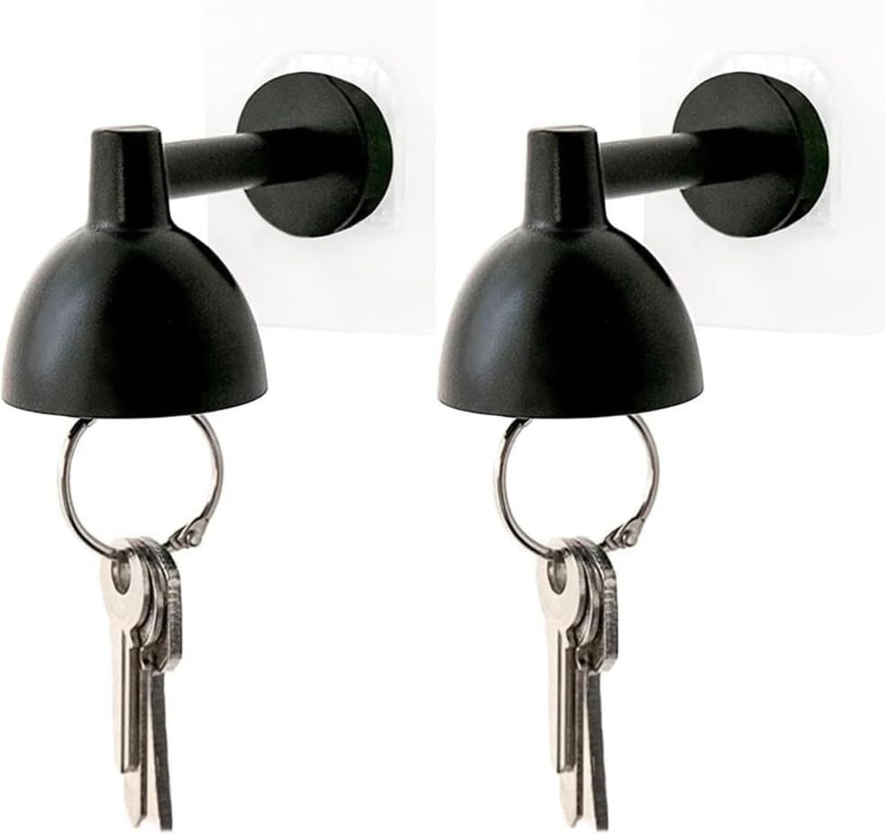 homnia Self Adhesive Magnetic Key Holder for Wall Pack of 2 ,Strong Magnetic Key Hook Plastic Key Holder-picture-0