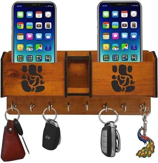GEOMETRIC multipurpose design Wood Key Holder-image-5