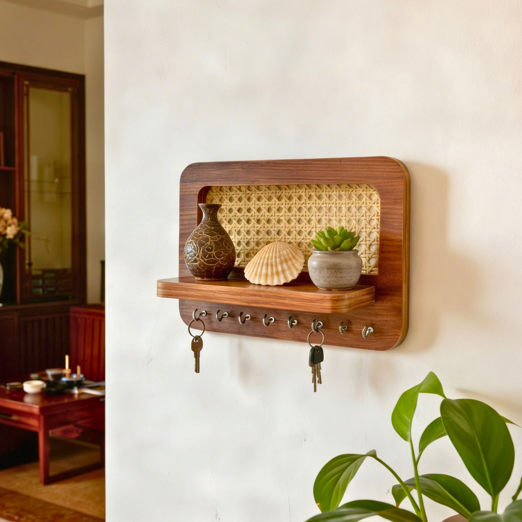 Rattan Key Holder Wood Key Holder-image-16