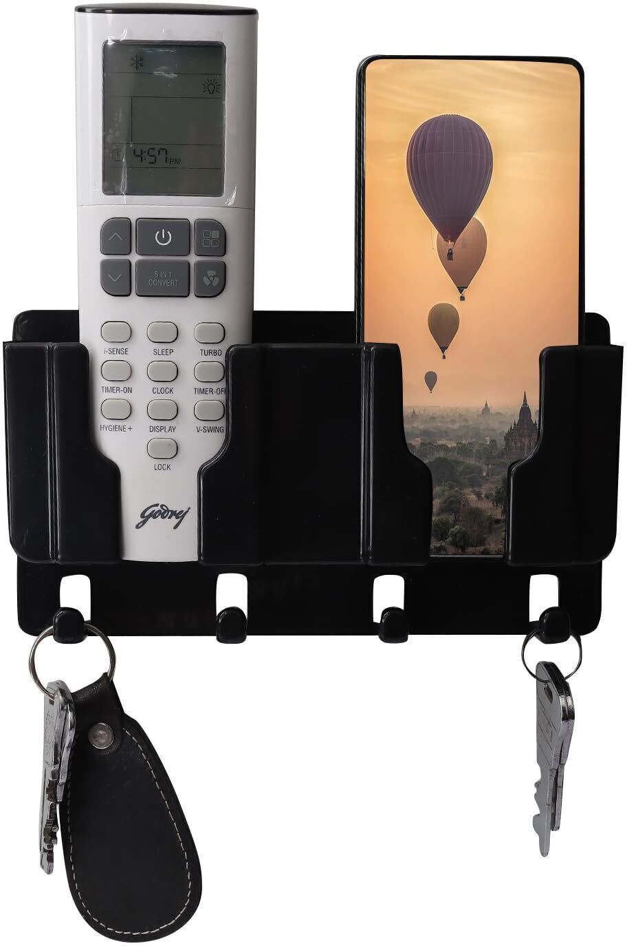Wall Mount Mobile Holder | Plastic Storage Case for Remotes Stand Pack OF 1 Plastic Key Holder-image-39