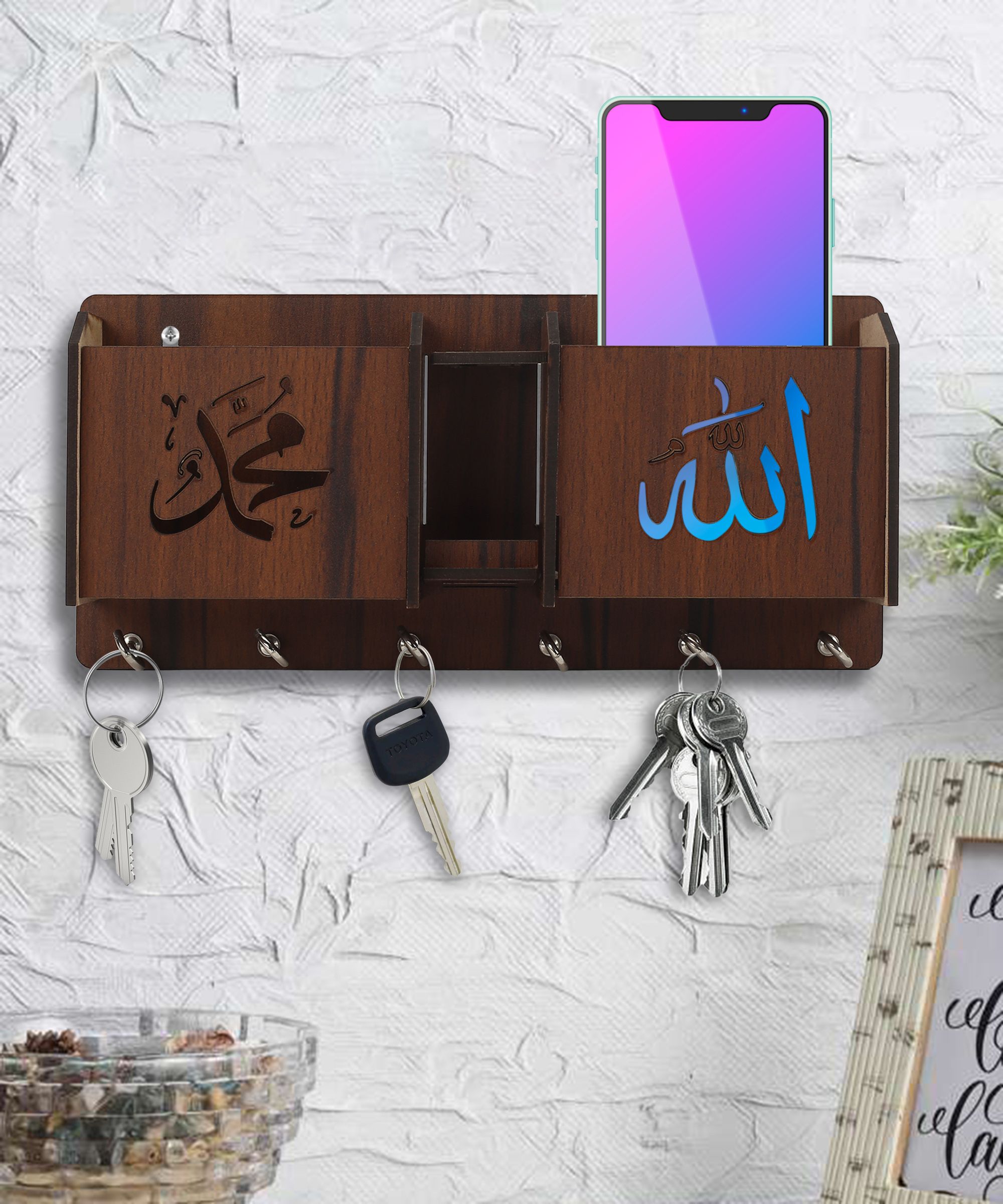 Islamic Ramzan key holder Wood Key Holder-image-25