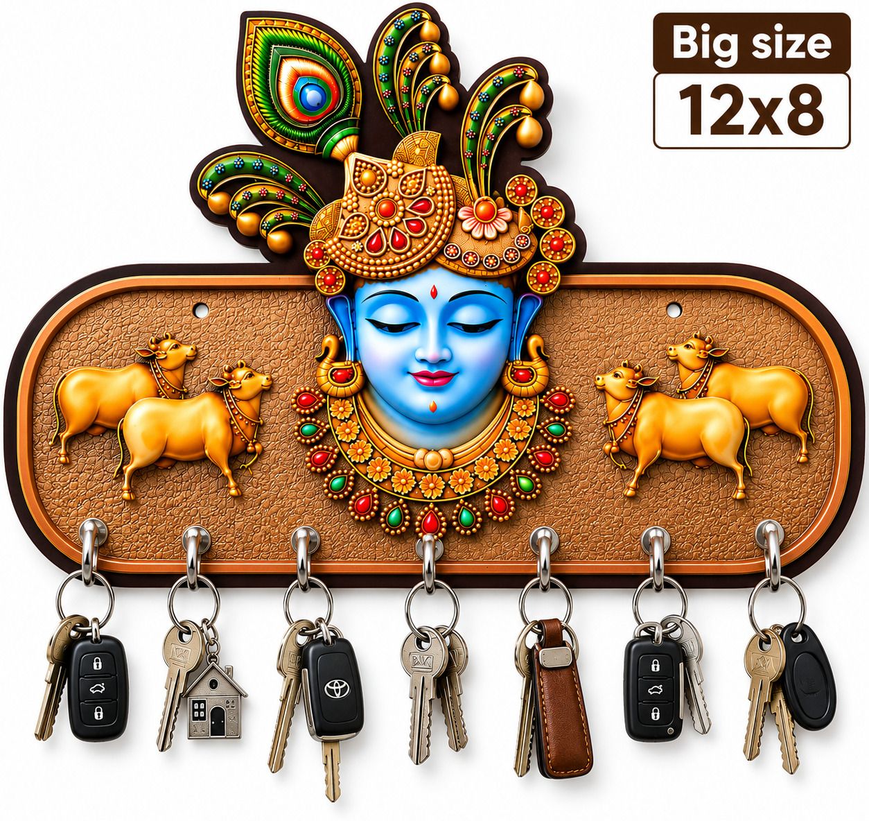 RIYANSH CRAFT shreenathji key holder key holder Wood Key Holder-picture-16