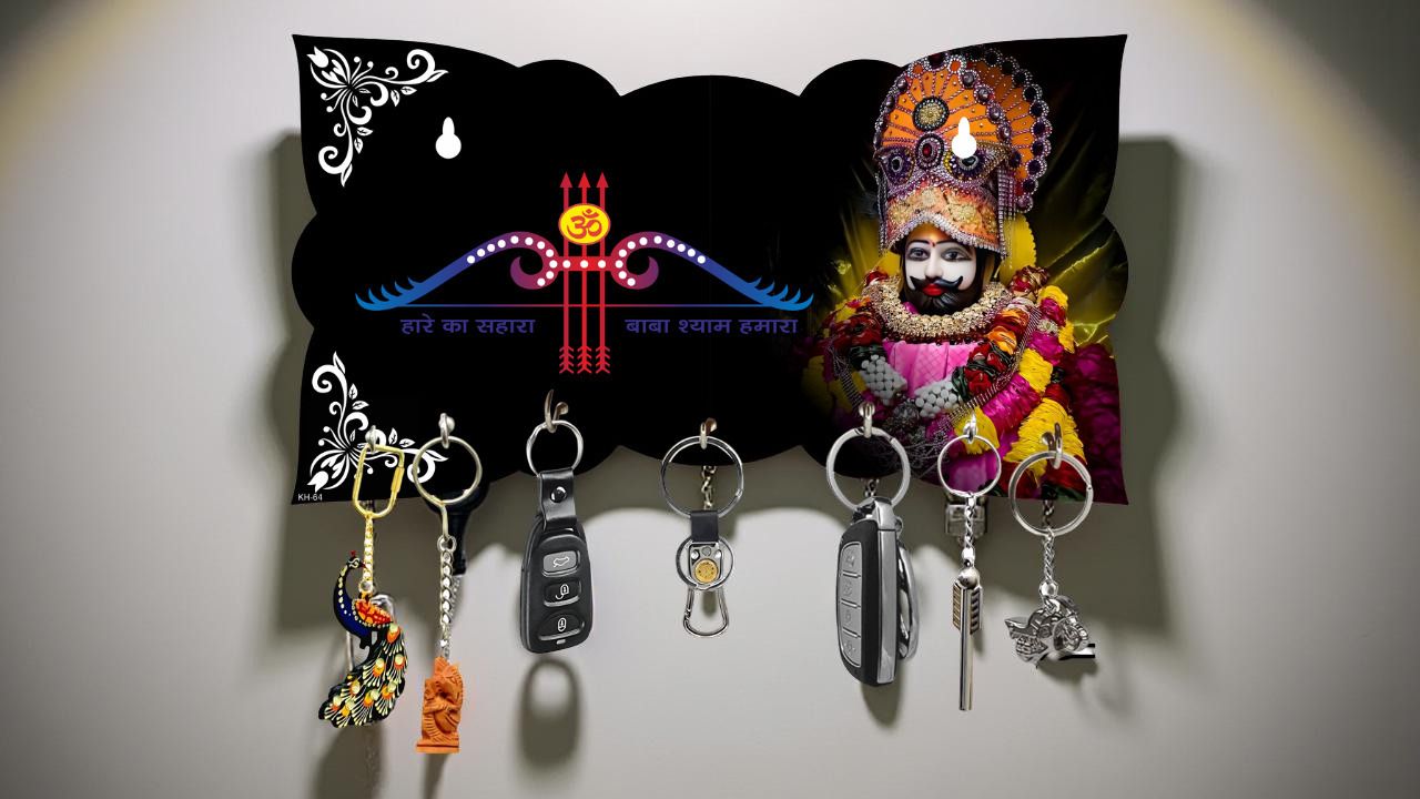 Khattu Shyamji Key Holder Wall Mounted Wooden Key Hanger for Home Decor Wood Key Holder-image-19