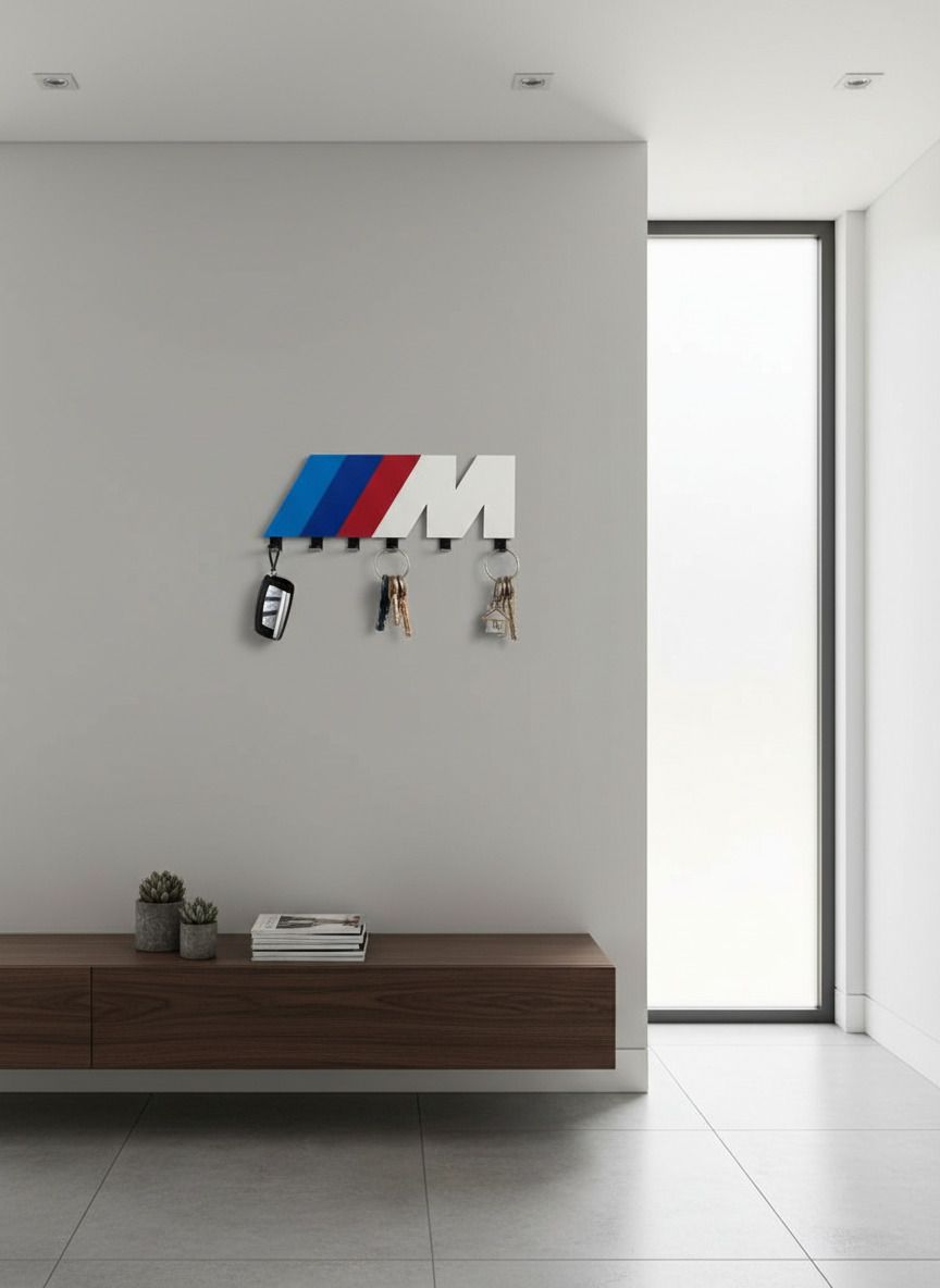 BMW M Style Car Keychain Holder | Wall Mounted Key Hooks | Home & Office Acrylic Key Holder-image-38
