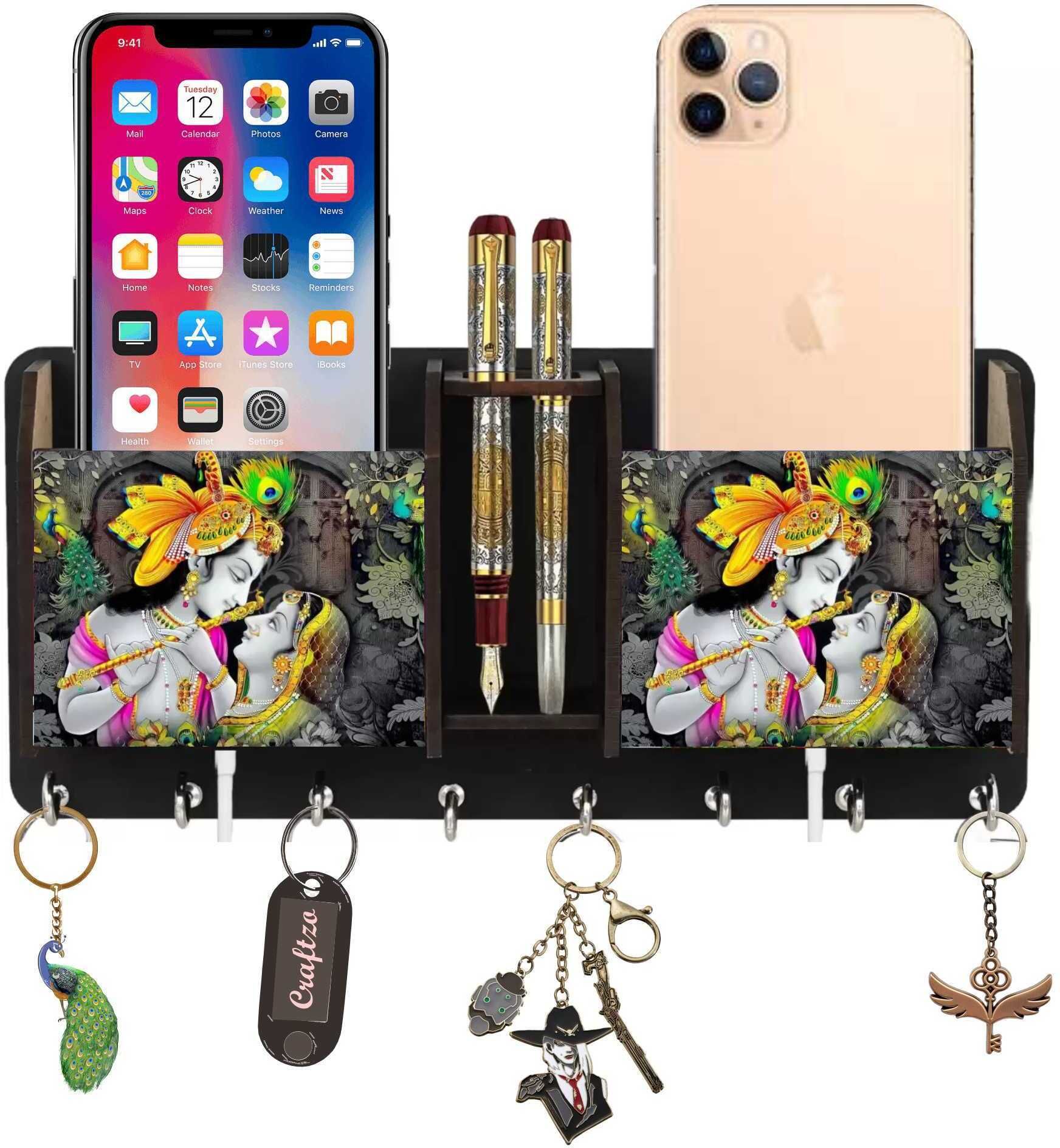 Key Holder For Wall /Mobile Holder/Phone Stand /Home Decor Items/ Wood Key Holder