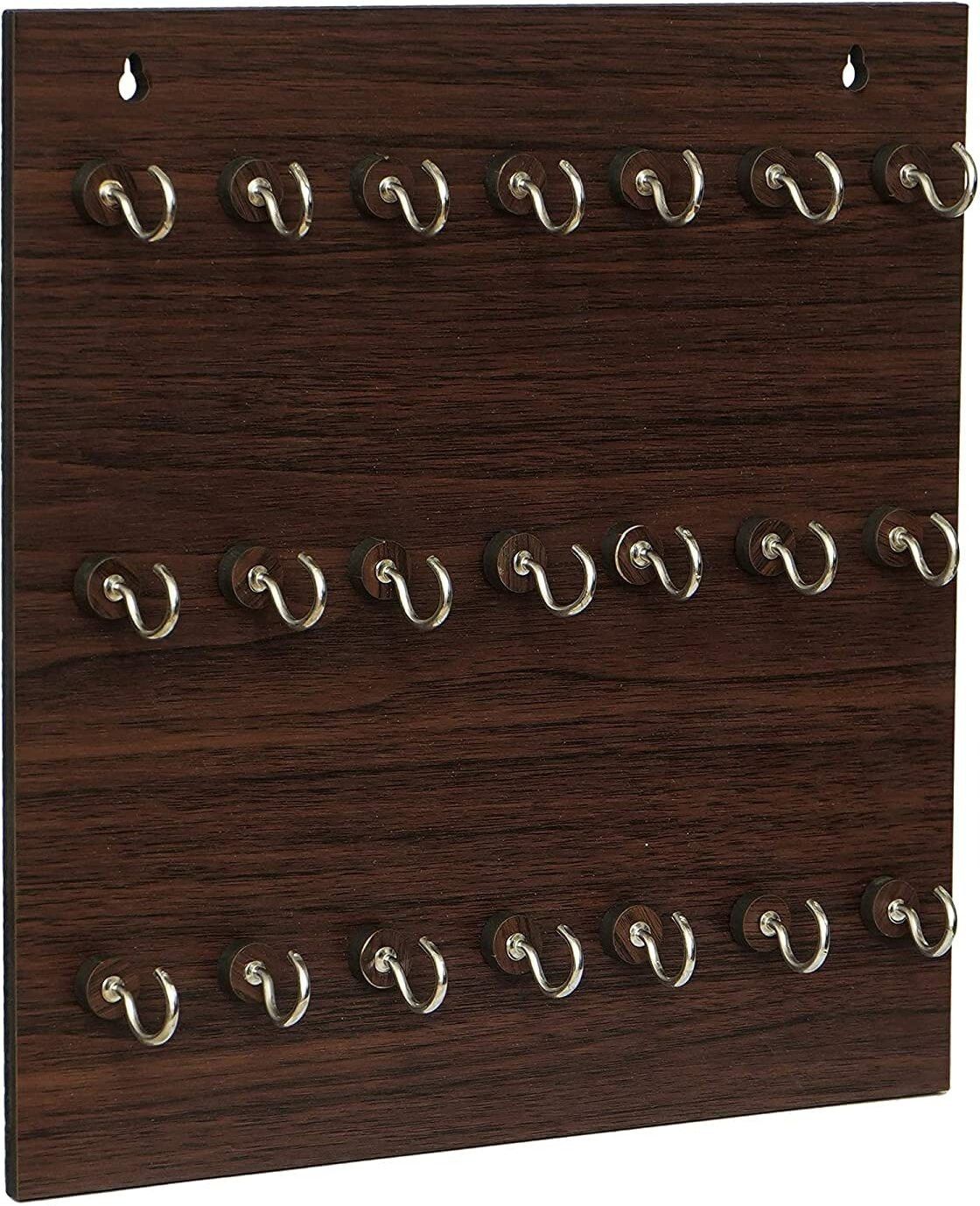 MDF Wood Wall Mounted Designer Key Holders (21 Hooks Key Holder) Wood Key Holder-image-2