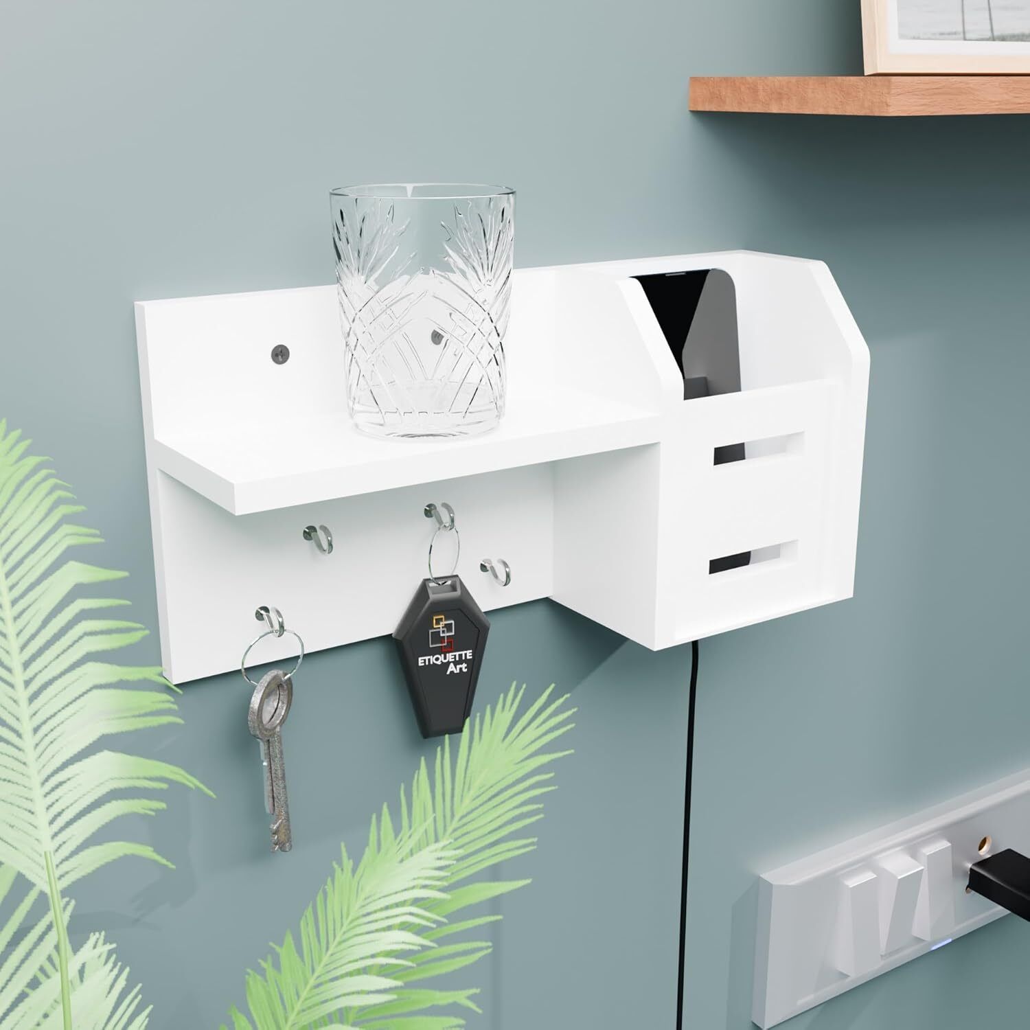 Mobile Stand Mail and Key Holder for Wall, Bedroom, Office Wood Key Holder-image-29