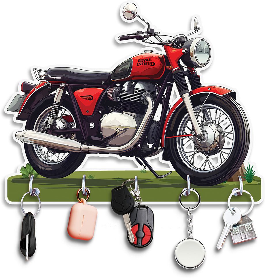 iy creations Royal Enfield Ride Wooden Decorative Wall Keyholder Wood Key Holder-picture-14