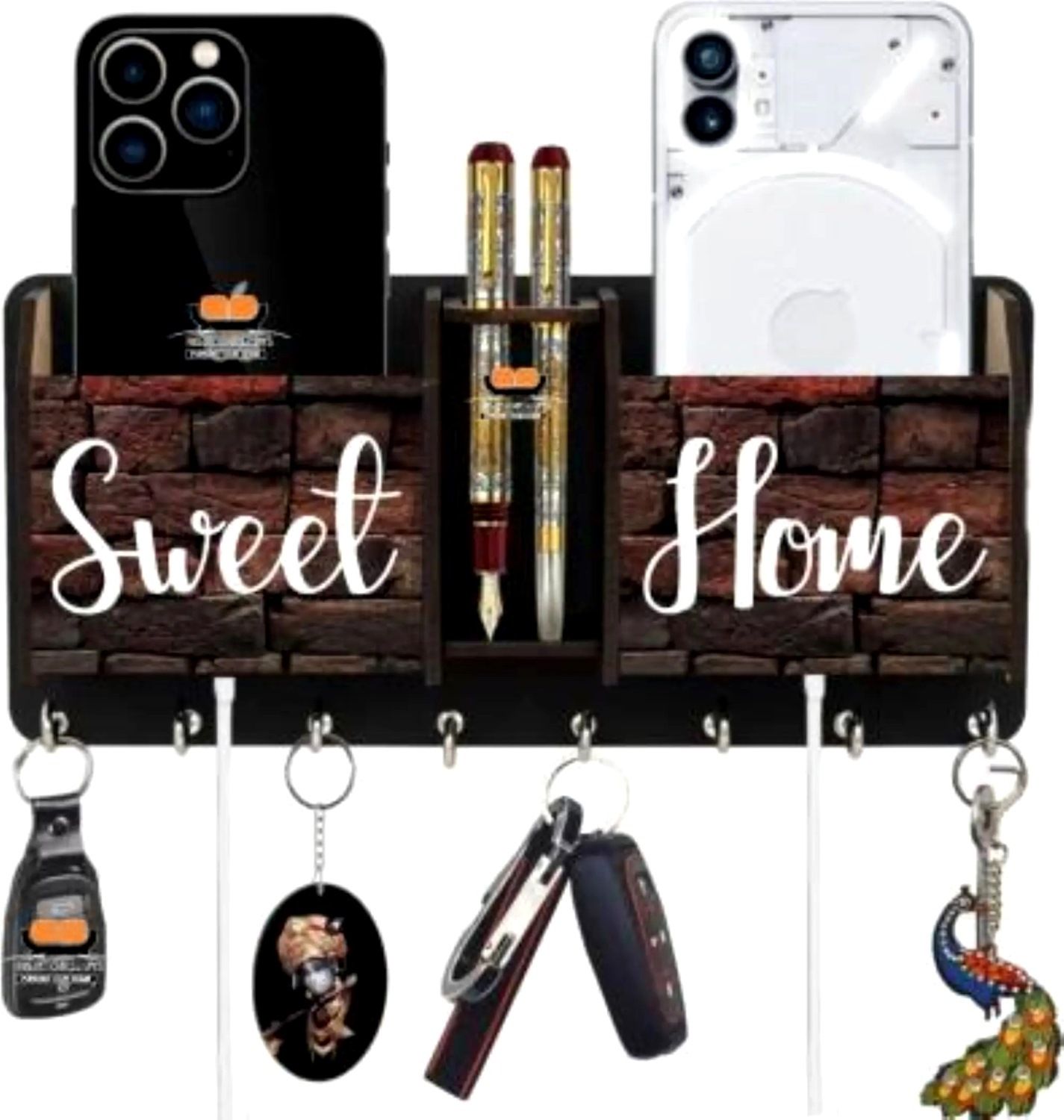 Home Decor items | Key Holder For Wall | Mobile Holder For Wall | Key Stand Wood Key Holder-image-48