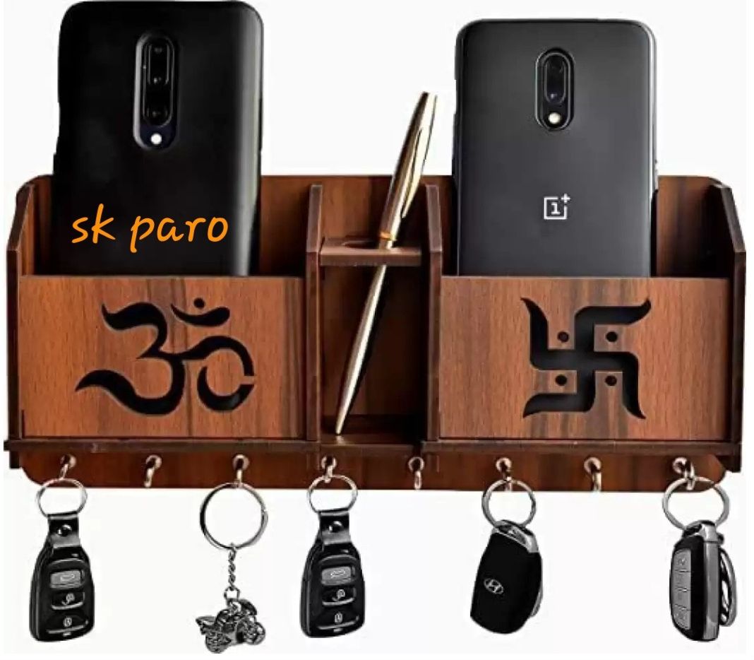 sk paro Key hanger/Key holder/2 pocket mobile stand/pen holder Wood Key Holder-picture-8