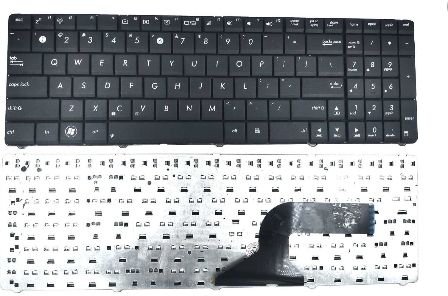 TechSonic Laptop keyboard for K52 / K53 / K53E / G51 / G53 Laptop Keyboard Replacement Key image 1