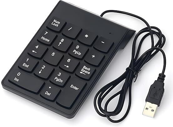 RuhZa Mini Number Pad Digital Keyboard 18 Keys Numpad Laptop Keyboard Replacement Key-image-43