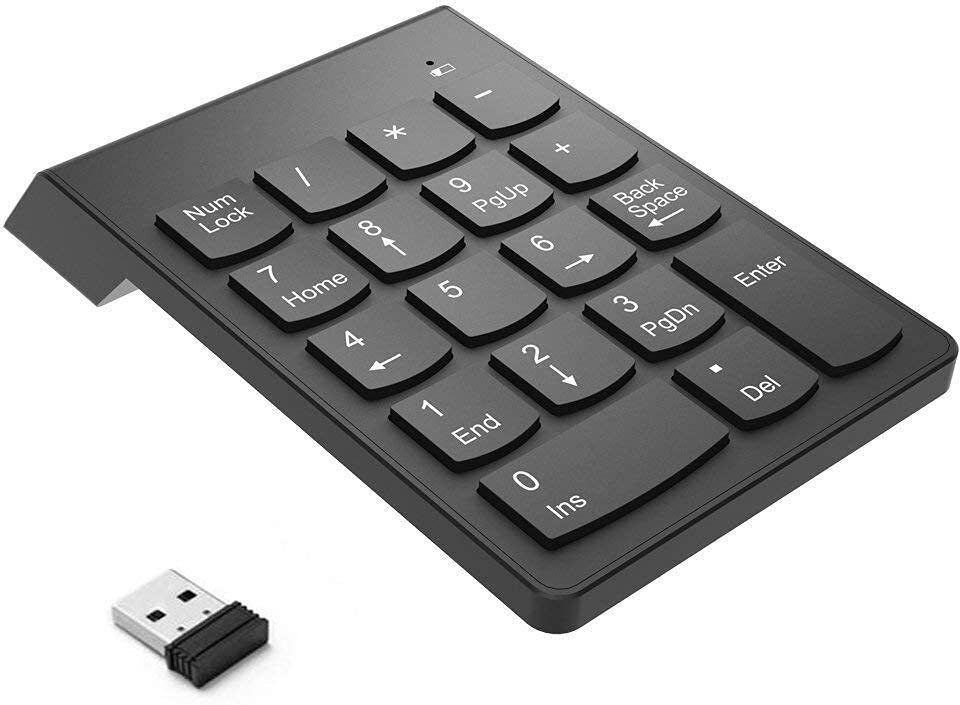 RuhZa Number Pad with 2.4G Receiver for Laptop, Desktop, PC, Surface Pro Laptop Keyboard Replacement Key-image-10