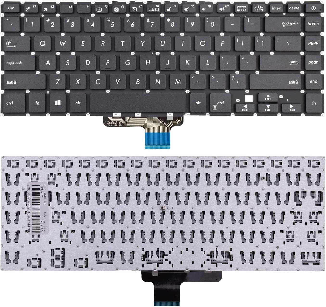 FYONLI replacement laptop Keyboard for Asus VivoBook S15 S510UA S510UN X510UA F510UA Laptop Keyboard Replacement Key image 1