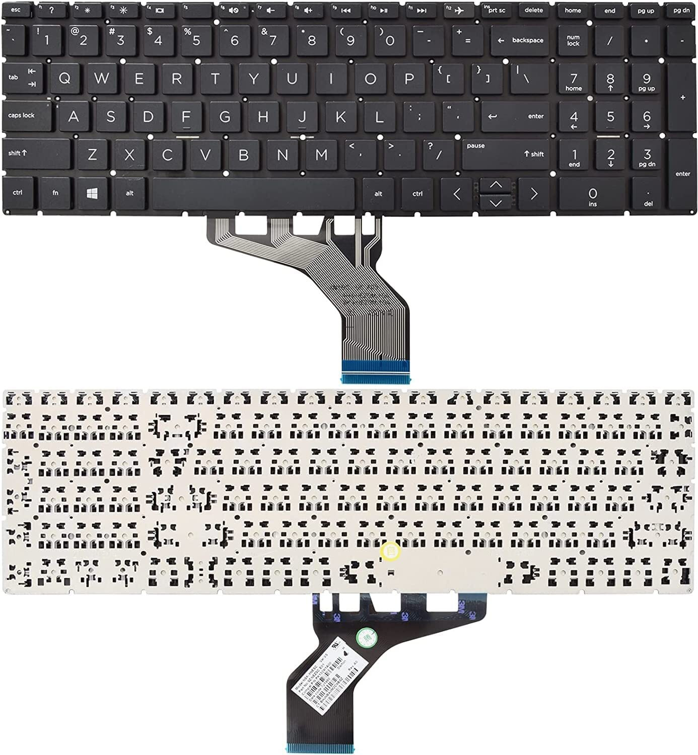 SOLUTIONS-365 COMPATIBLE LAPTOP KEYBOARD FOR HP 15-DA WITHOUT BACKLIT BLACK US Internal Laptop-size Laptop Keyboard Compatible with Desktop, Laptop, Mac image 1