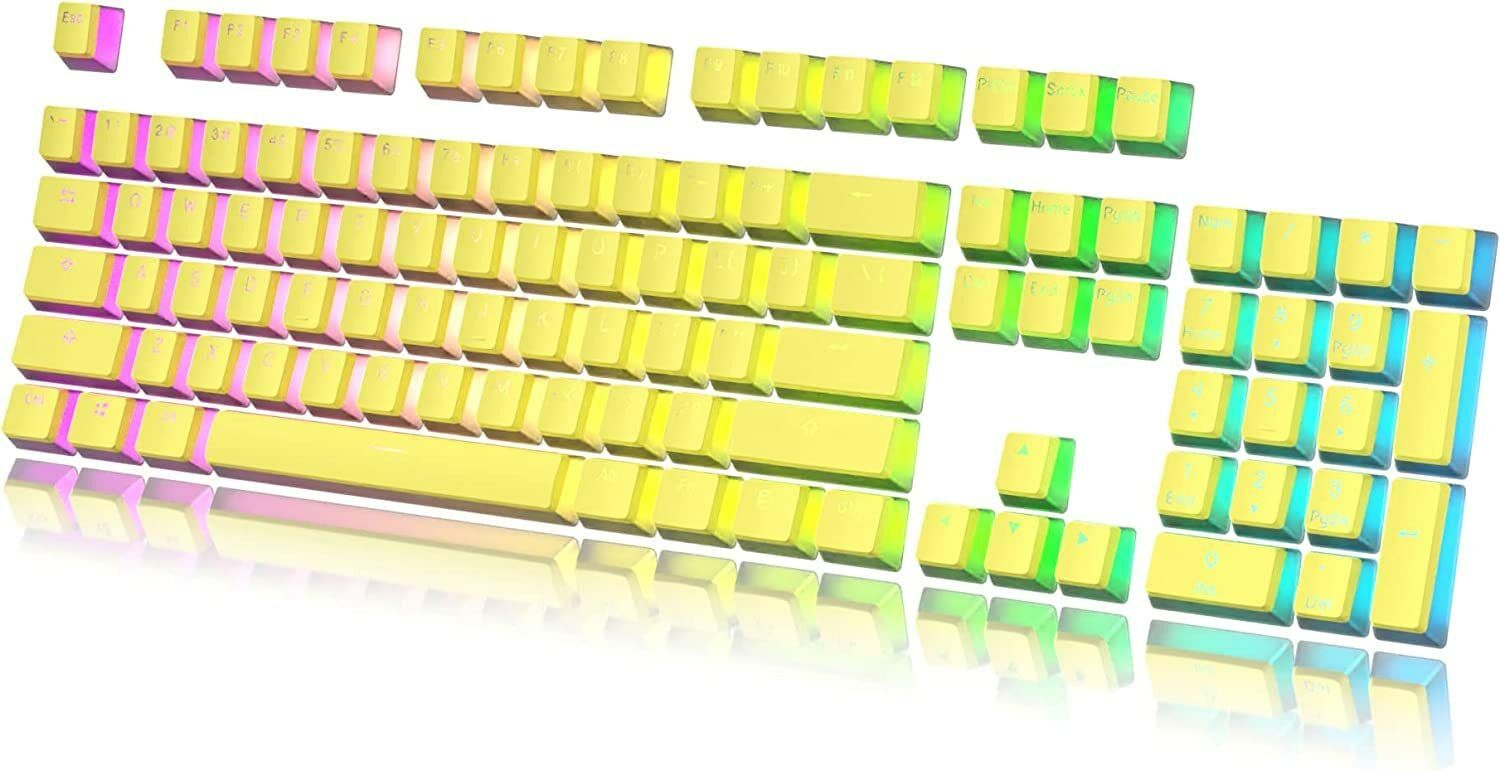 Etzin Pudding PBT Keycaps Gaming Keyboard (Yellow)(EPL-936KM) Laptop Keyboard Replacement Key-image-6