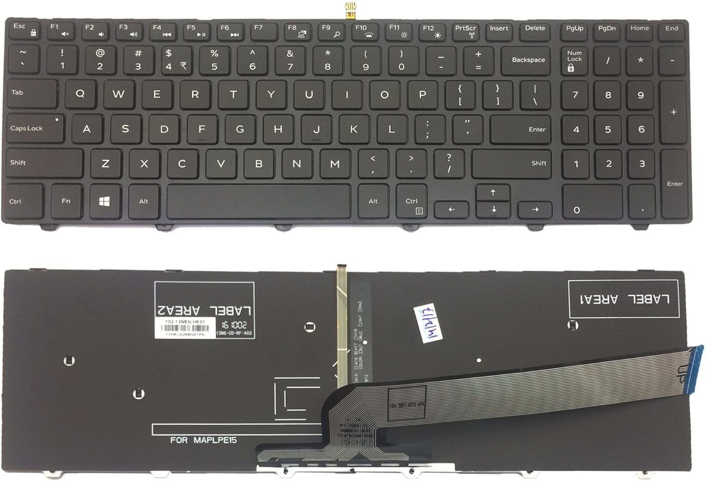 Forida Laptop Keyboard for Dll Inspiron 3541 3542 3558 Black Backlight P/N 0G7P48 Laptop Keyboard Replacement Key-picture-11