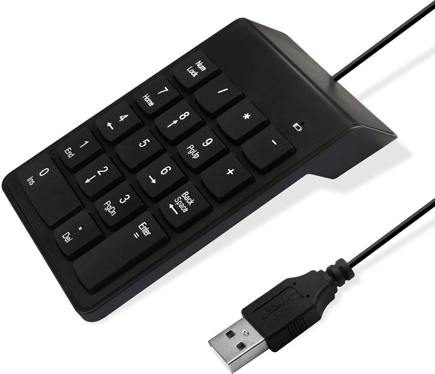 LINKKRAFT USB 2.0 Wired Numeric Keypad Slim Mini Number Pad Digital Keyboard 18 Keys Wired Number Pad-picture-34