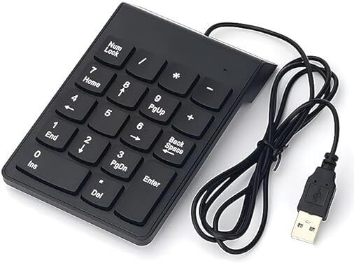 WEFLY USB 2.0 Wired Numeric Keypad Slim Mini Number Pad Digital Keyboard 18 Keys Wired Number Pad-picture-25
