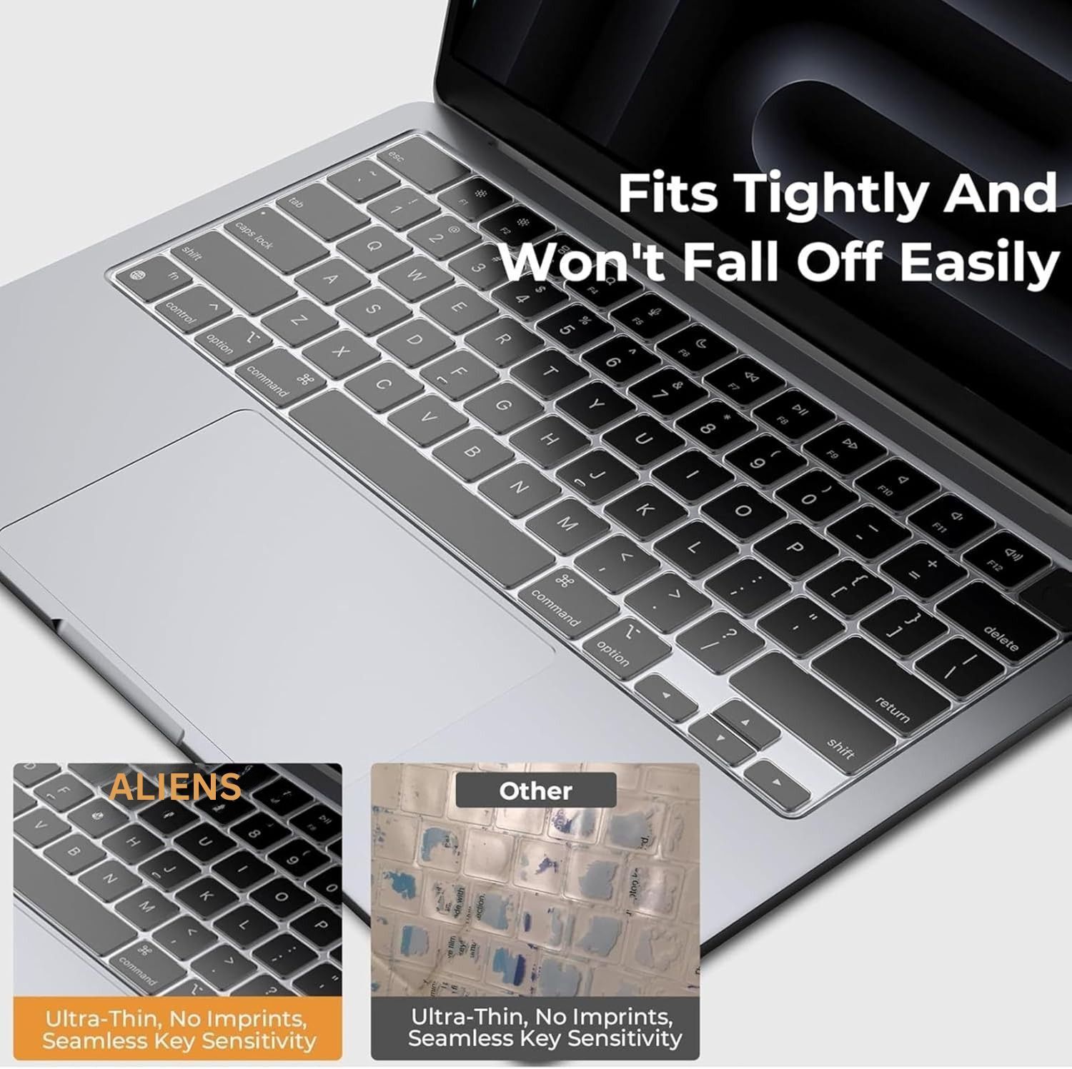 Aliens Ultra Thin Protector Skin Keyboard Cover, Perfect Fit for Macbook Air 13.6", 15", Pro 14",Pro 16" of M4,M3,M2 & M1 Pro/Max (2022 - 2025) Keyboard Skin-image-48