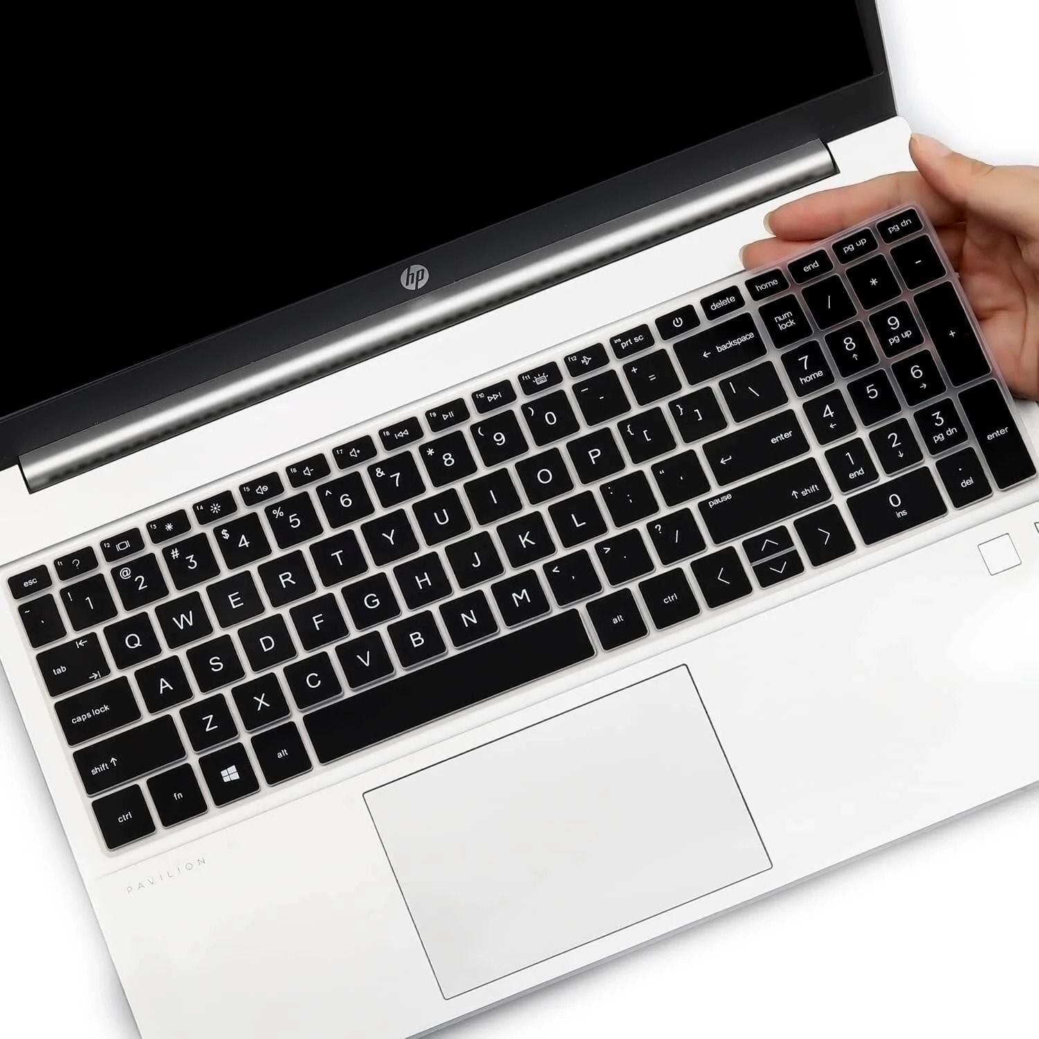 Saco Silicone Skin Keyboard Cover Compatible for - Black HP Pavilion 17 17z 17-cn 17-cp 17t Series Laptop Keyboard Skin-image-45