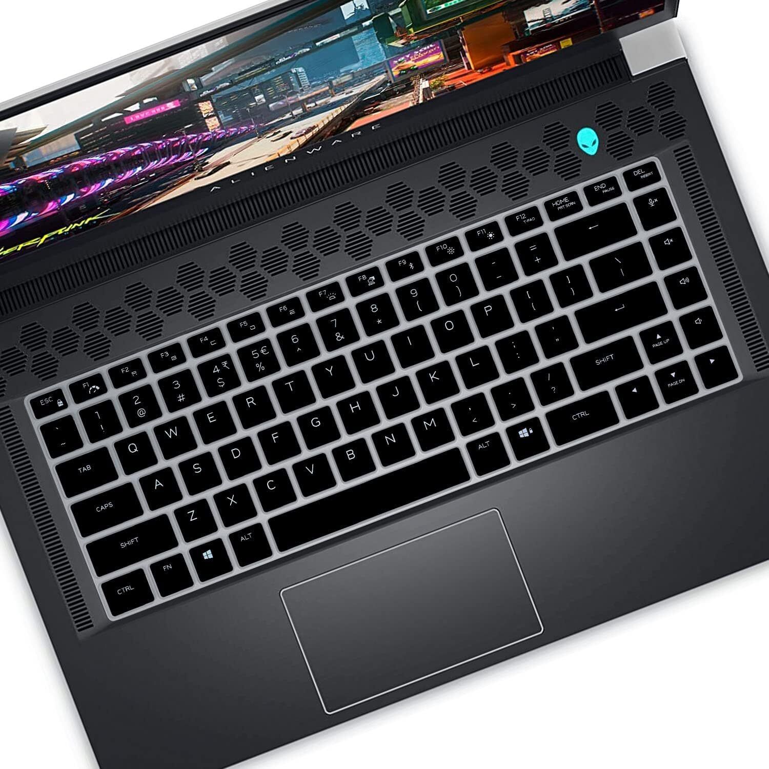 RAYA Silicone Keyboard Cover for Dell Alienware m15 R7 & Alienware m16 R1 Alienware x17 R2 and Dell G16 Gaming Laptop Keyboard Skin