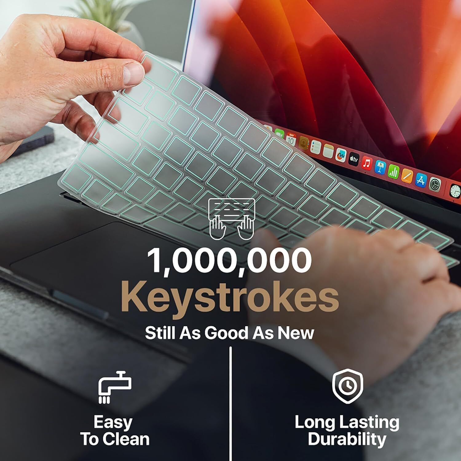 oaky Keyboard Protector for 2025-2021 M4/M3/M2 Chip M a c Book Air 13 inch | 15 inch [Model A3240 A3113 A2681 A3113 A2681 A3114 A2941] Dust-Proof Keyboard Skin-picture-15