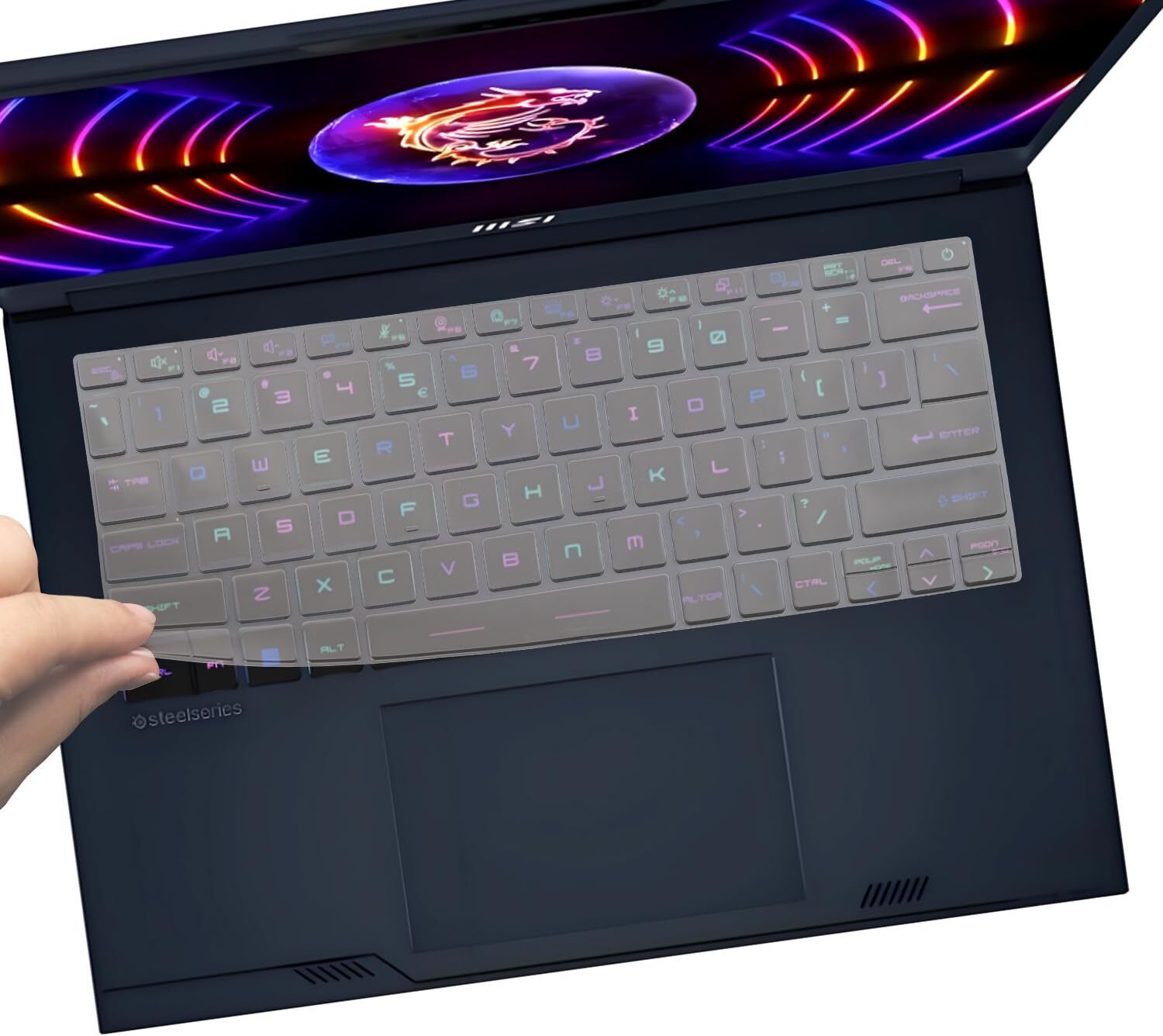 Saco Keyboard Skin Cover for 14 Inch Laptop MSI Stealth 14 Studio A13VF A13VE, Stealth 14 AI Studio A1VEG A1VFG A1VGG, Cyborg 14 AI A13VX Keyboard Skin-image-12