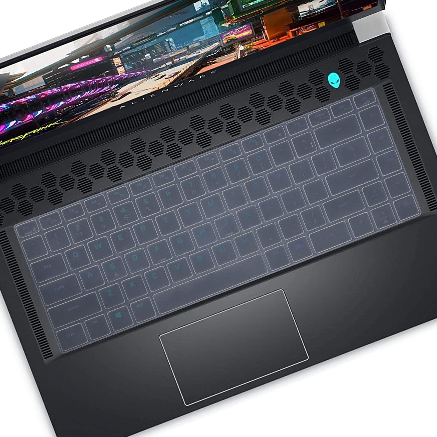 RAYA Silicone Keyboard Cover for Alienware m15 R7 & Alienware m16 R1 Alienware x17 R2 and Dell G16 Gaming Laptop Keyboard Skin