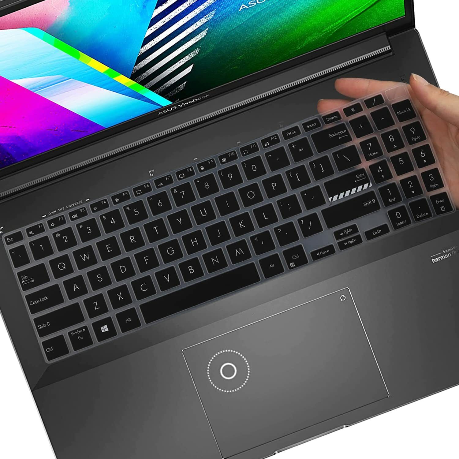 Saco Silicone Keyboard Cover Skin for 15.6 Inch Laptop 2022 ASUS Vivobook 16X M1603QA-MB502WS MB501WS, Vivobook 15 X1502ZA-EJ311WS Keyboard Skin