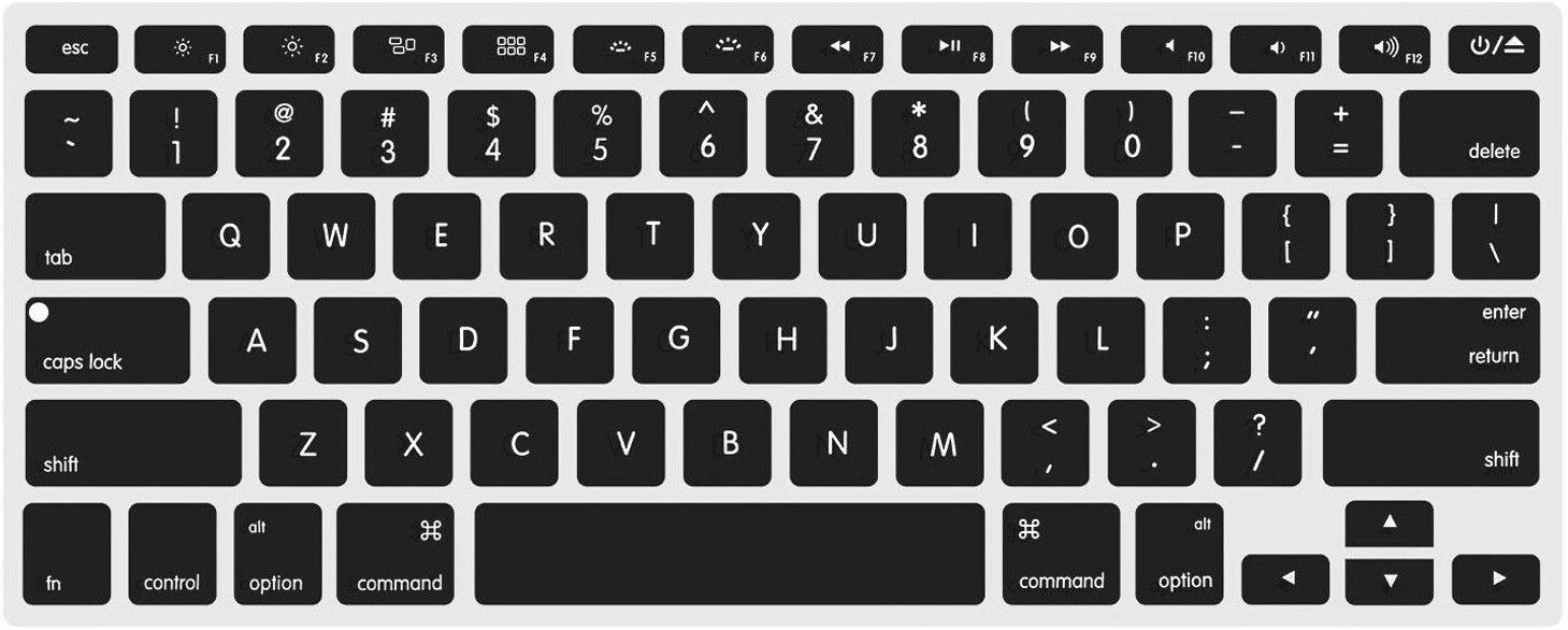 Saco Mac Book Air 13 - White::Black Laptop Keyboard Skin-image-5