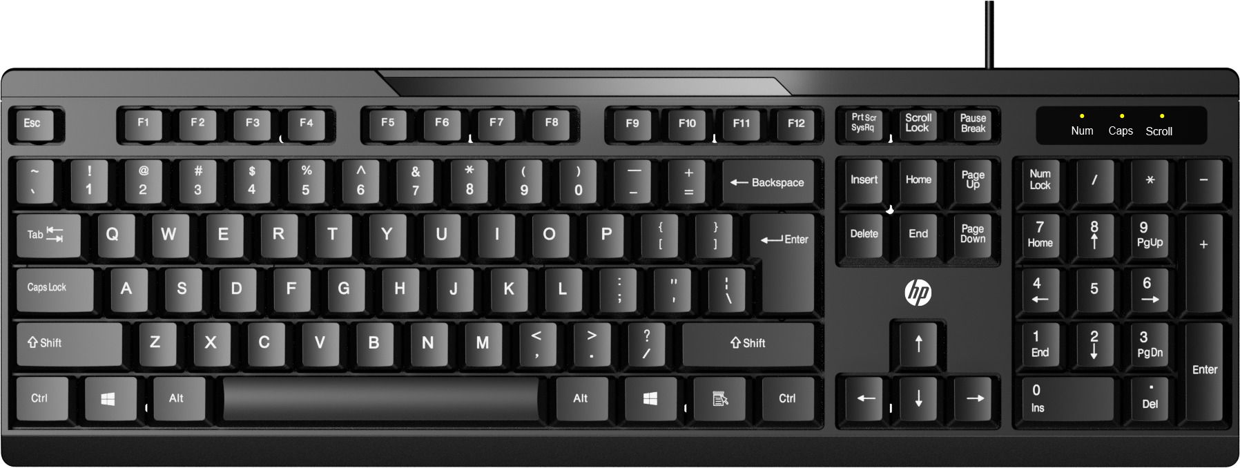 HP AB3C9AA Wired USB Standard Multi-device Keyboard Compatible with Desktop, Laptop, Mac-image-13
