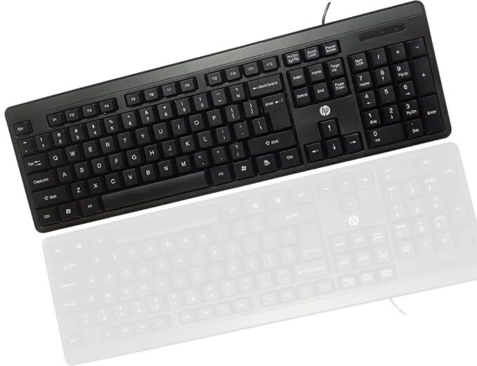 HP K100/7J4G1AA Wired USB Standard Multi-device Keyboard Compatible with Desktop, Laptop, Mac Quick, Comfy and Accurate, USB Plug & Play Setup with LED Indicators-image-11