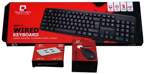 Quantron QKB-11 WIRED KEYBOARD +QMU-535 WIRED MOUSE+QUH-2204 PORT USB HUB COMBO Wired USB Standard Desktop Keyboard Compatible with Desktop, Laptop, Mac-image-42