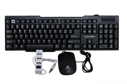 Quantron QKB-15 WIRED KEYBOARD + QMU -535 WIRED MOUSE +QUH -210 4 PORT USB HUB COMBO PACK Wired USB Standard Desktop Keyboard Compatible with Desktop, Laptop, Mac-image-41