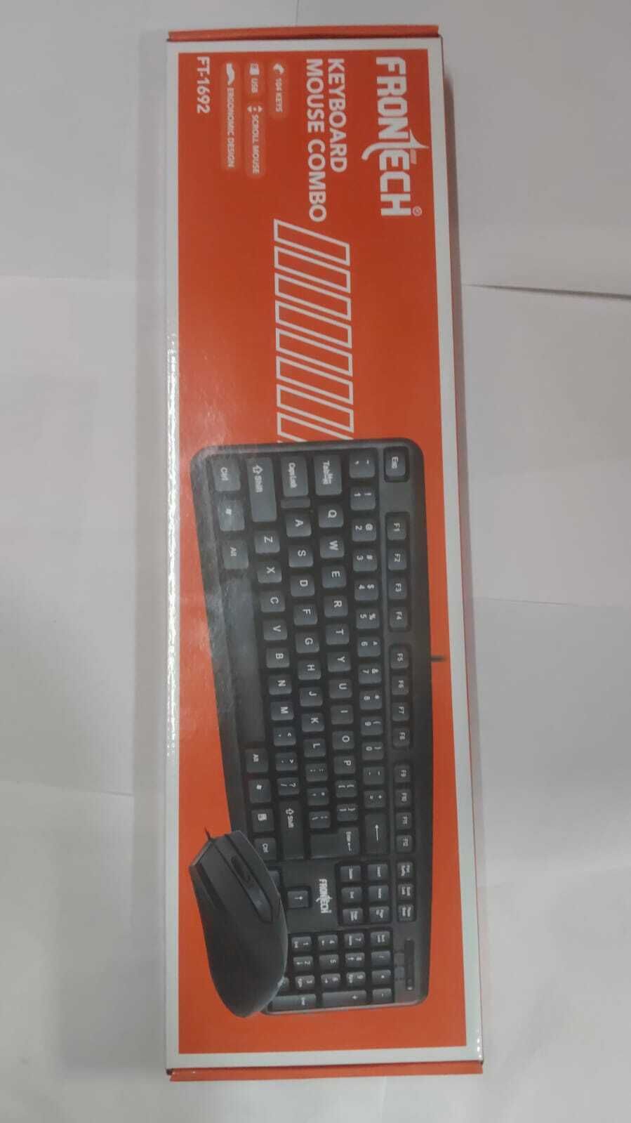 Frontech FT-1692 KEYBOARD MOUSE COMBO Wired USB Standard Desktop Keyboard Compatible with Desktop, iPad, Laptop, Mac, Tablet-image-3