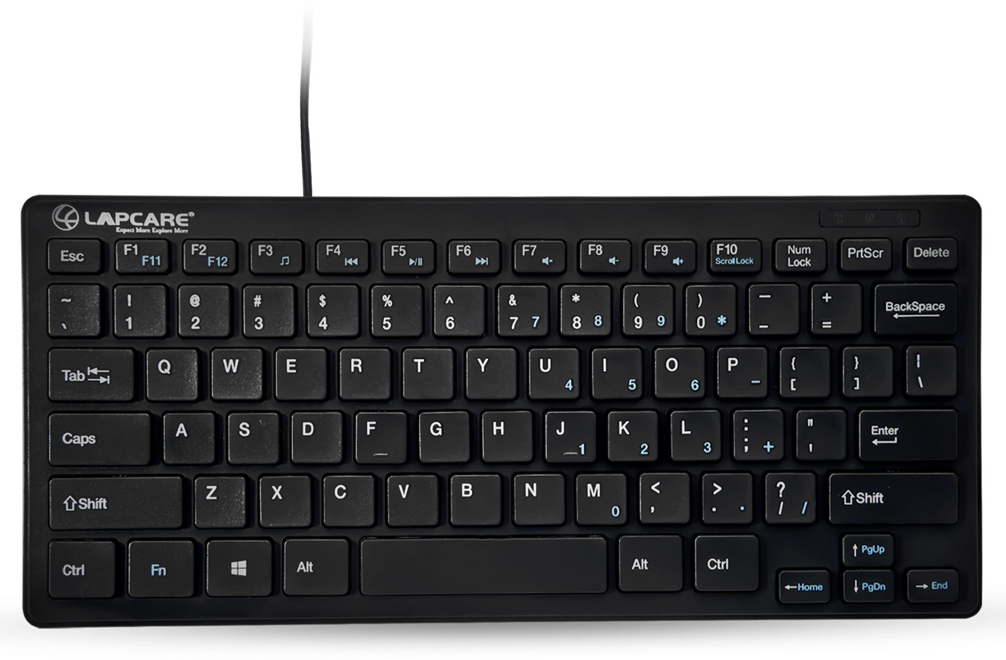 LAPCARE D-Lite Plus Wired Black Wired USB Laptop-size Desktop Keyboard Compatible with Desktop, Laptop, Mac-image-49