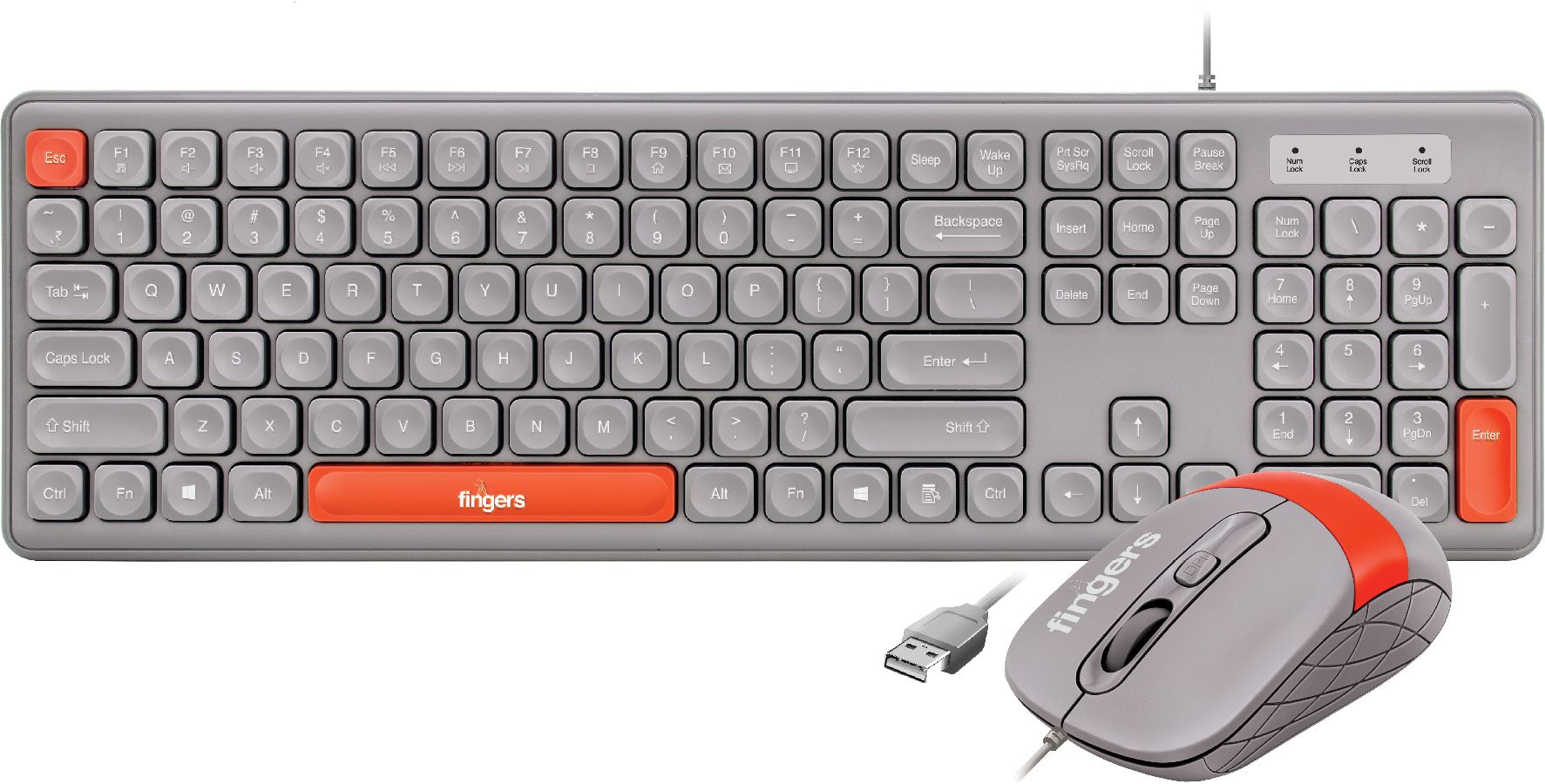 FINGERS Velvet Combo – Rangeela Series Wired USB Standard Desktop Keyboard Compatible with Desktop, Laptop, Mac Velvet Combo C4 – Rangeela Series-picture-15